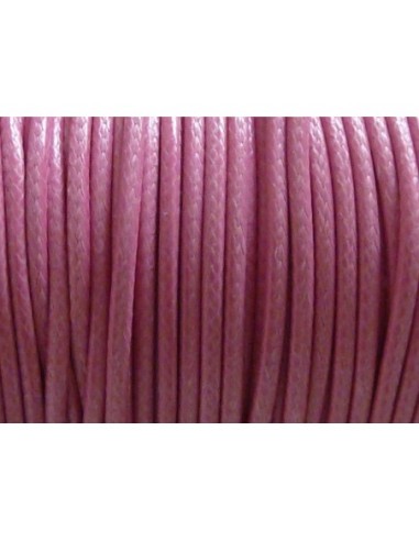 5m Cordon polyester enduit 2mm souple imitation cuir de couleur rose bonbon