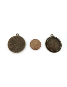 Support cabochon pour cabochon de 20mm en métal de couleur bronze 2
