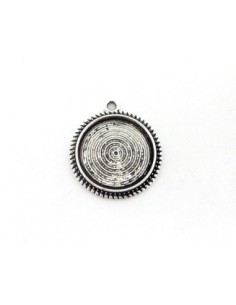 Lot de 4 Supports cabochon pendentif pour cabochon de 20mm en métal argenté