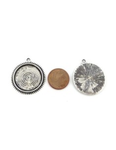 Lot de 4 Supports cabochon pendentif pour cabochon de 20mm en métal argenté 2