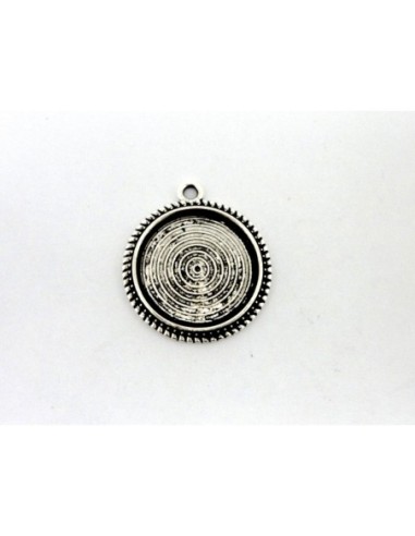 Lot de 4 Supports cabochon pendentif pour cabochon de 20mm en métal argenté