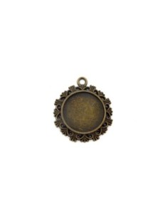 Lot de 3 Supports cabochon filigrane pendentif pour cabochon de 20mm en métal de couleur bronze
