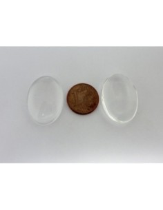 Lot de 2 Cabochons ovale 18x25mm en verre 2