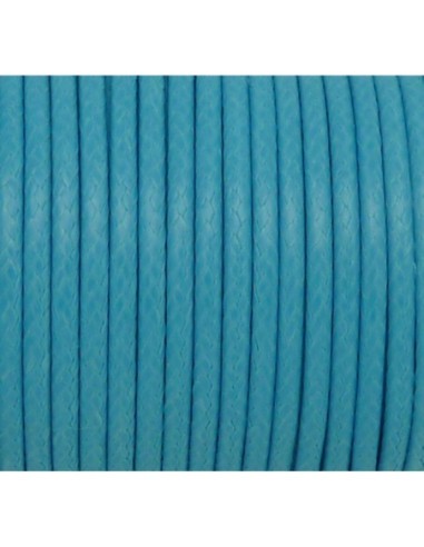 5m Cordon polyester enduit 2mm souple imitation cuir bleu