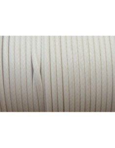 Cordon polyester enduit 2mm souple imitation cuir blanc cassé légèrement brillant 2