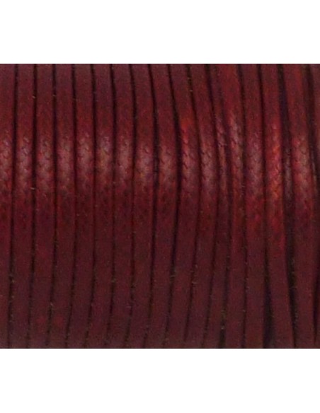 Cordon rouge grenat 2mm pour création bijoux