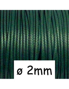Cordon polyester enduit 2mm vert pour création DIY