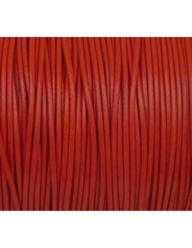 5m de Cordon polyester enduit 1mm souple rouge brillant