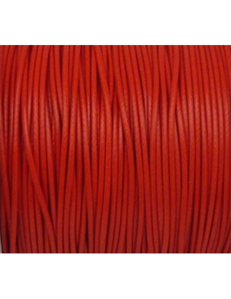 Cordon polyester enduit 1mm souple rouge brillant imitation cuir
