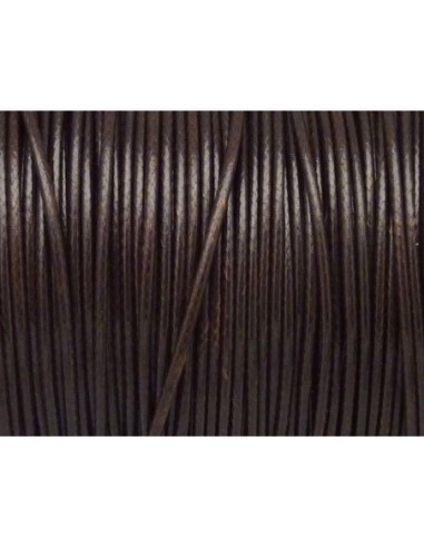 Cordon polyester enduit 1mm souple marron foncé imitation cuir pas cher