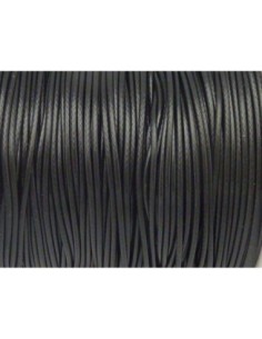Cordon polyester enduit 1mm souple noir brillant imitation cuir 2
