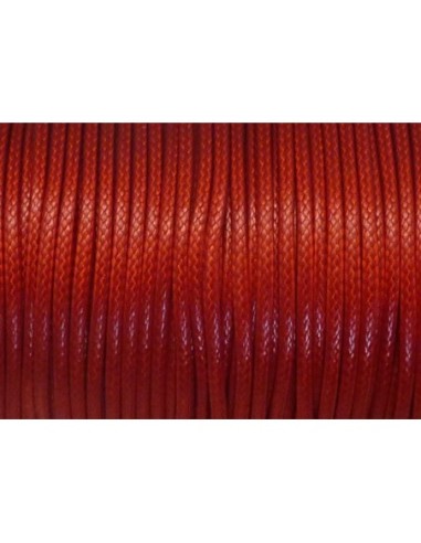 Cordon polyester enduit 2mm souple imitation cuir rouge pour bijoux