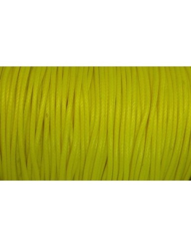 5m Cordon polyester enduit 2mm souple imitation cuir jaune quasi fluo