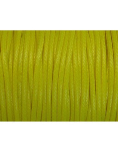 5m Cordon polyester enduit 2mm souple imitation cuir jaune quasi fluo