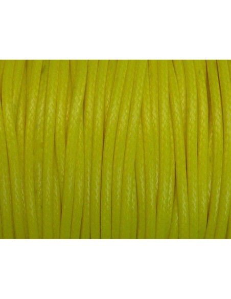 5m Cordon polyester enduit 2mm souple imitation cuir jaune quasi fluo