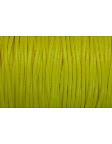 5m Cordon polyester enduit 2mm souple imitation cuir jaune quasi fluo