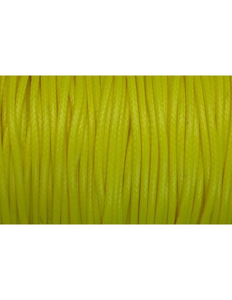 5m Cordon polyester enduit 2mm souple imitation cuir jaune quasi fluo