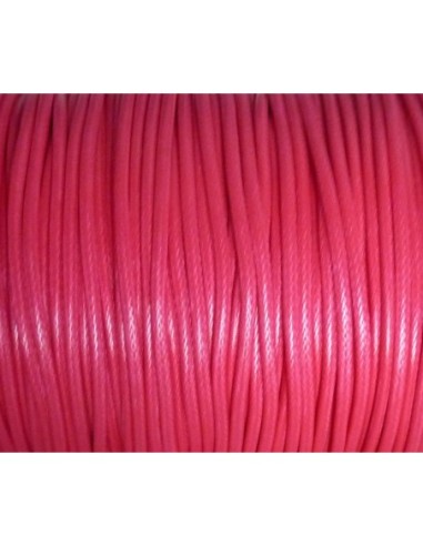 5m Cordon polyester enduit 2mm souple imitation cuir rose fuchsia quasi fluo