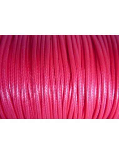 5m Cordon polyester enduit 2mm souple imitation cuir rose fuchsia quasi fluo