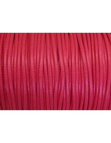 5m Cordon polyester enduit 2mm souple imitation cuir rose fuchsia quasi fluo