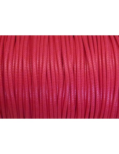 5m Cordon polyester enduit 2mm souple imitation cuir rose fuchsia quasi fluo