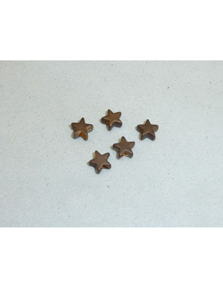 5 Perles connecteur étoile en métal marron, cuivré 6,3mm