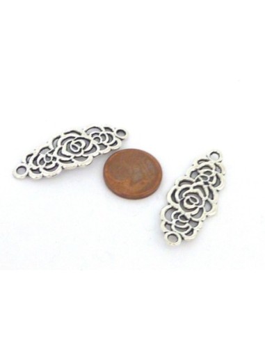 R-4 Perles connecteur losange fleur 35mm en...