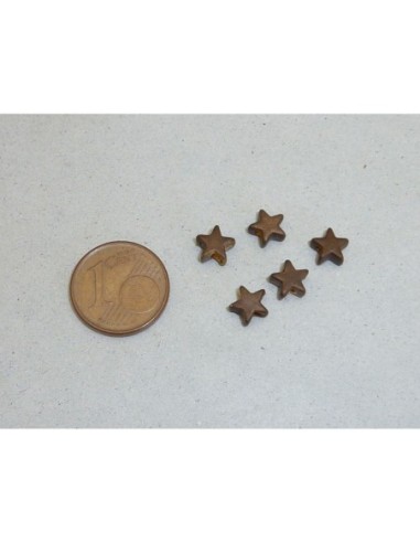 5 Perles connecteur étoile en métal marron,...