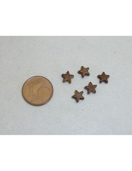5 Perles connecteur étoile en métal marron, cuivré 6,3mm