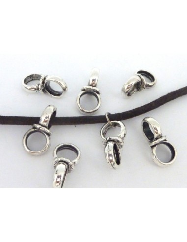 Perle connecteur anneaux argenté en métal