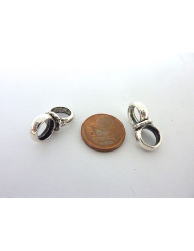 Connecteur anneaux argenté en métal