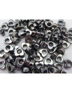 Perle coeur gris hématite
