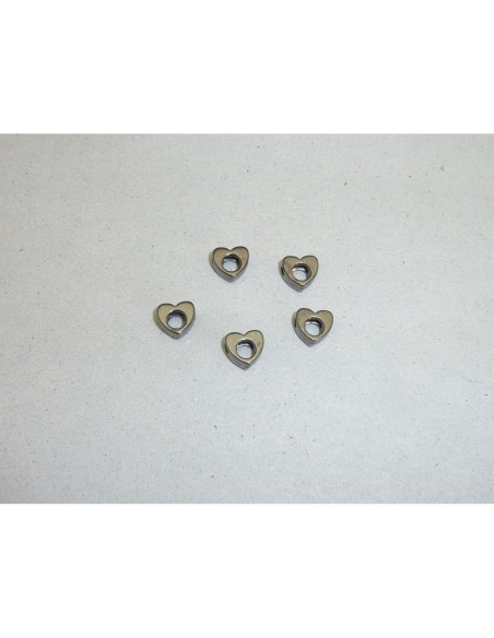 Perle coeur gris hématite pas chere