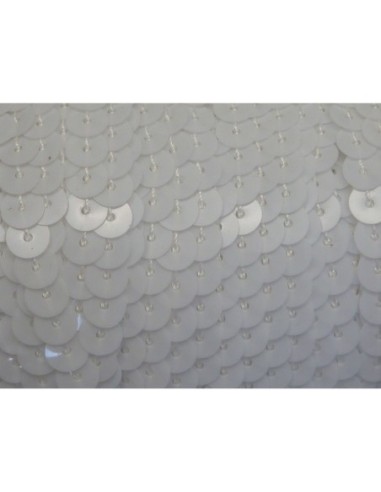 R-2m Ruban Galon sequin 6mm blanc brillant