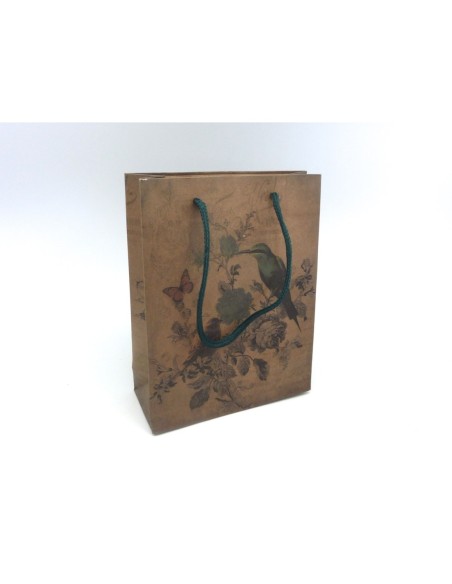 R-Pochette cadeaux 19 x 15cm oiseau, papillon à soufflet en papier épais