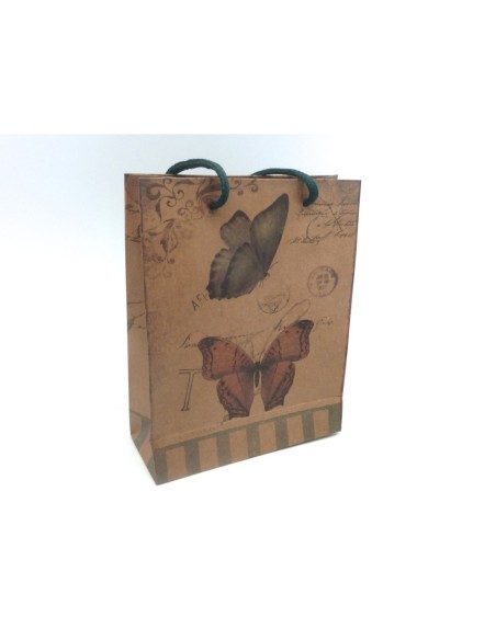 Pochette cadeaux 19 x 15cm papillon, fleur à soufflet en papier épais