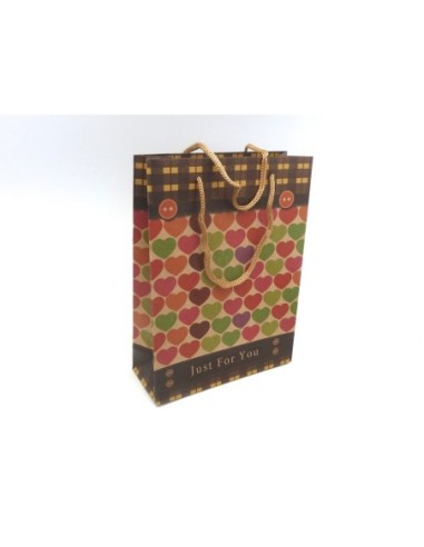 R-Pochette cadeaux 20 x 14,5cm coeur JUST FOR...