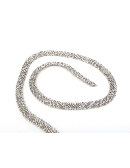 R-20cm de chaîne plate maille de largeur 6,2mm en métal argenté