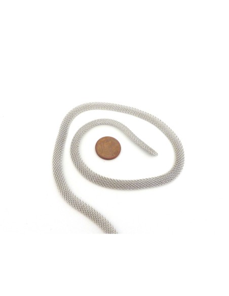 R-20cm de chaîne plate maille de largeur 6,2mm en métal argenté