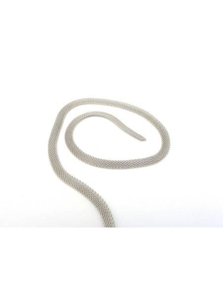 R-20cm de chaîne plate maille de largeur 6,2mm en métal argenté