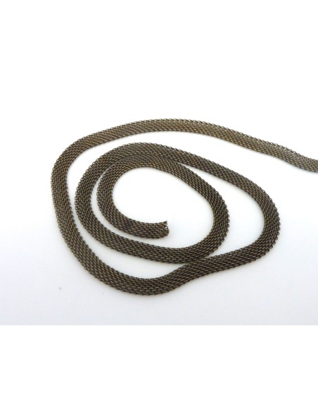 R-20cm de chaîne plate maille de largeur 6,2mm en métal de couleur bronze