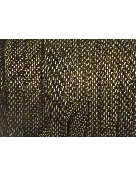 R-20cm de chaîne plate maille de largeur 6,2mm en métal de couleur bronze