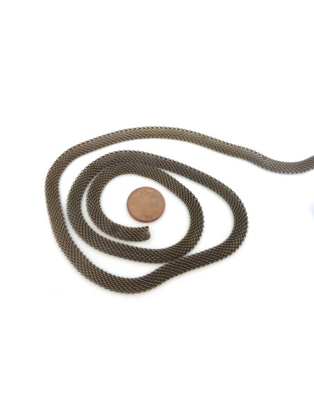 R-20cm de chaîne plate maille de largeur 6,2mm en métal de couleur bronze