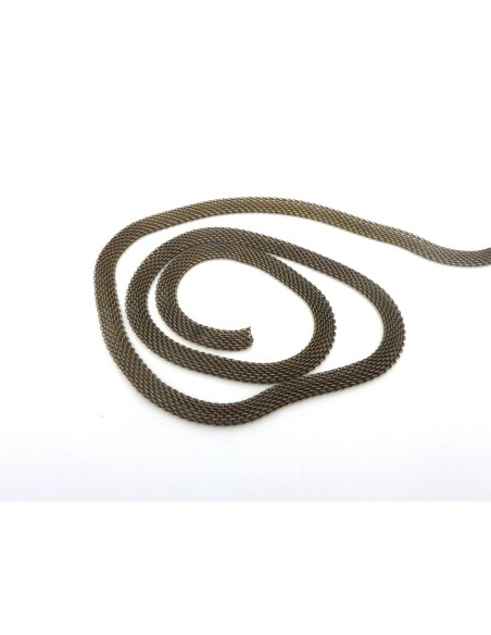 R-20cm de chaîne plate maille de largeur 6,2mm en métal de couleur bronze