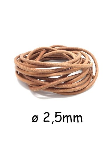 Cordon cuir 2,5mm pour création bracelet