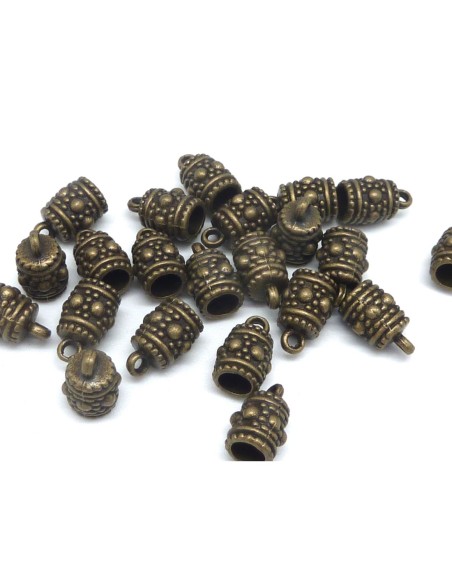 embout metal bronze pour cordon de 4mm
