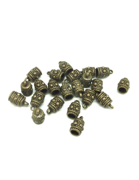 embout metal bronze pour cordon de 4mm