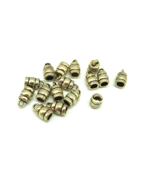 R-10 Embouts pour cordon 3,8mm arrondi en métal doré pâle, jaune pâle