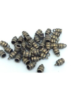10 Embouts pour cordon 3,8mm arrondi en métal de couleur...