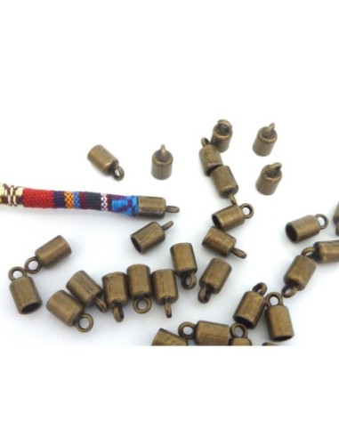 Cache noeud pour cordon 5mm en métal de couleur bronze
